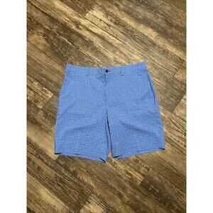 PGA Tour Blue Plaid Golf Shorts size 38 Men’s performance flex waistband